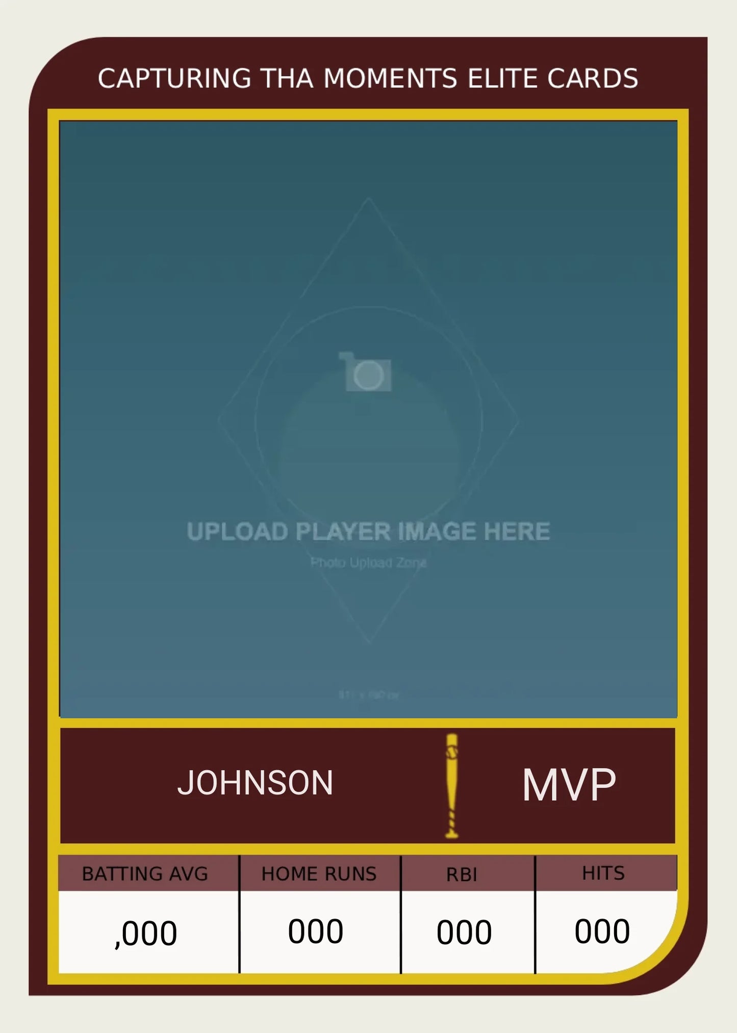 championship red baseball mockup empty card 2